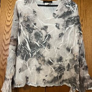 Chic Women's Sheer Top in Black and Gray